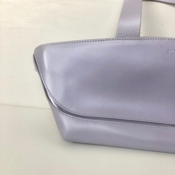 Furla Shimmery Lilac Baguette Style Shoulder Bag with Dust Cover - Picture 3 of 12